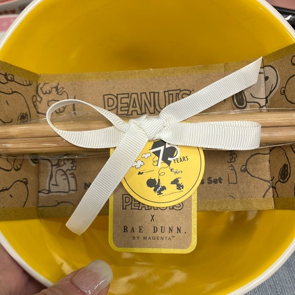 Rae Dunn White Bowl with Snoopy and Woodstock Design - Picture 3 of 3